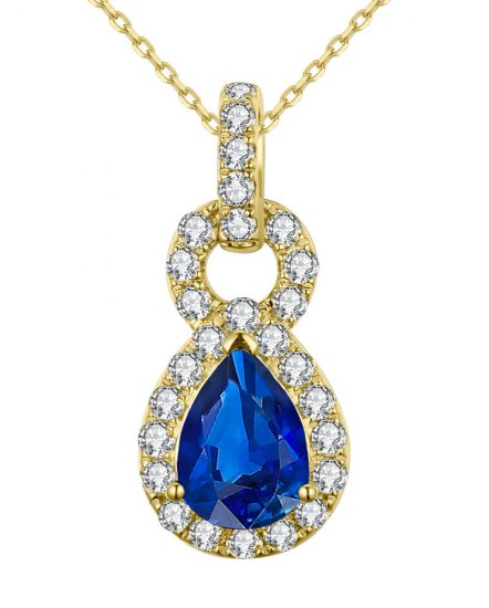PEAR SAPPHIRE DIAMOND PENDANT (VP441)